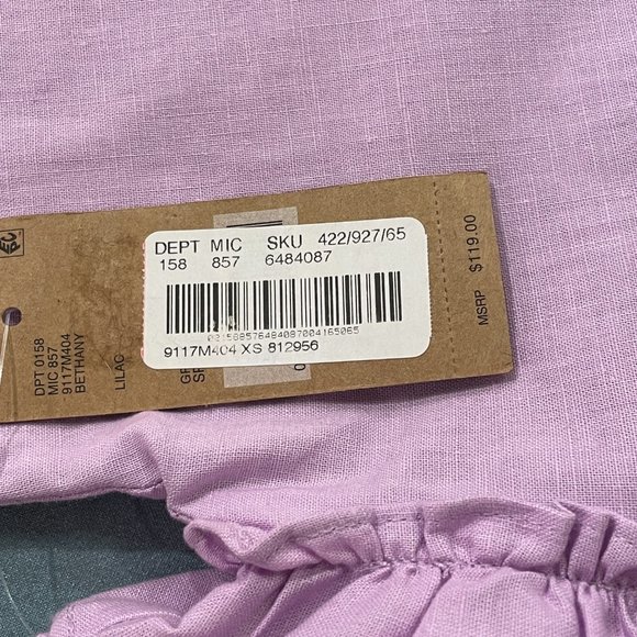 NWT Cremieux Linen Mini Dress - Lilac, XS - Picture 10 of 11